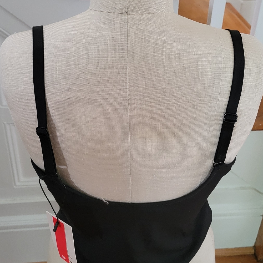 POPILUSH One Piece Black Shapewear Body Sculpting Thong Bodysuit Size Large - Picture 6 of 14